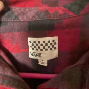 Vans boys medium flannel button up, great condition